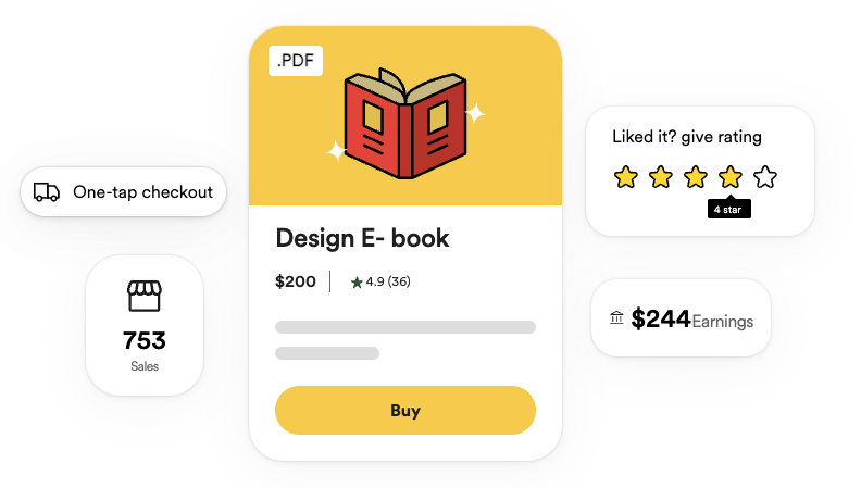 Shop interface mockup