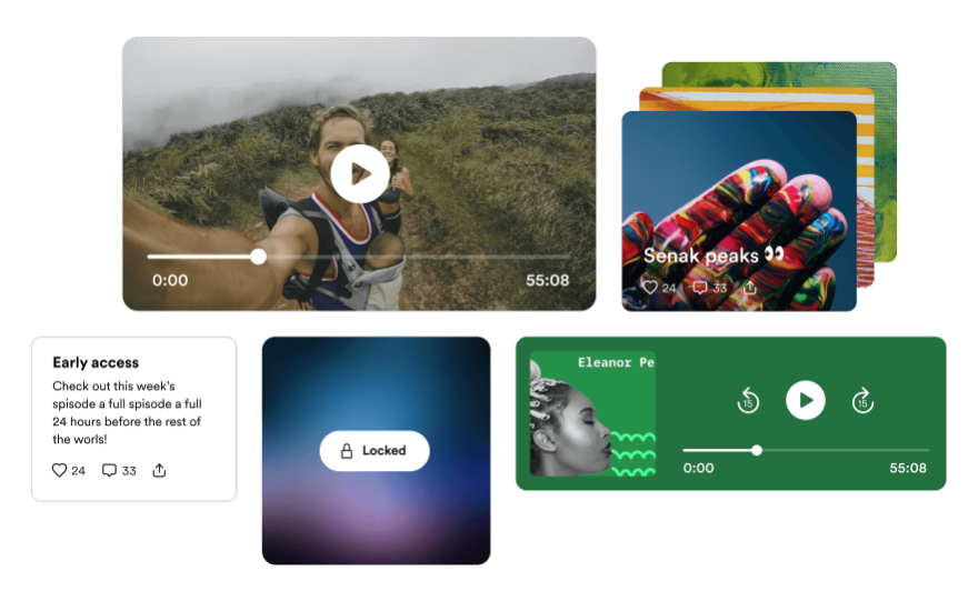 Posts interface mockup