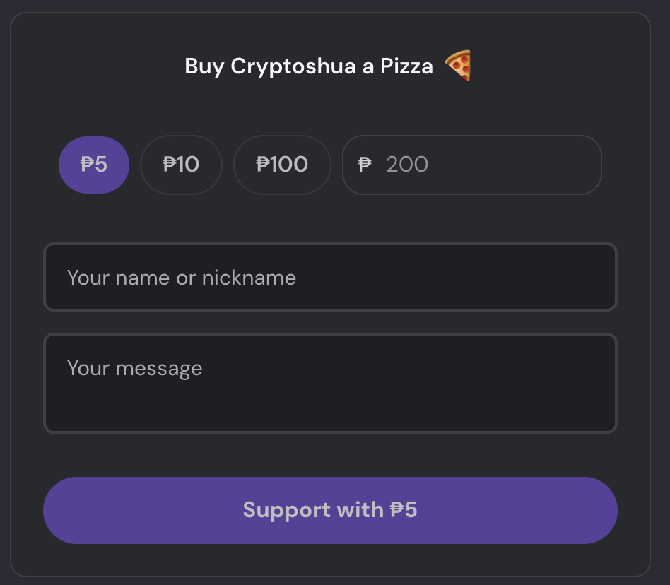 Support interface mockup